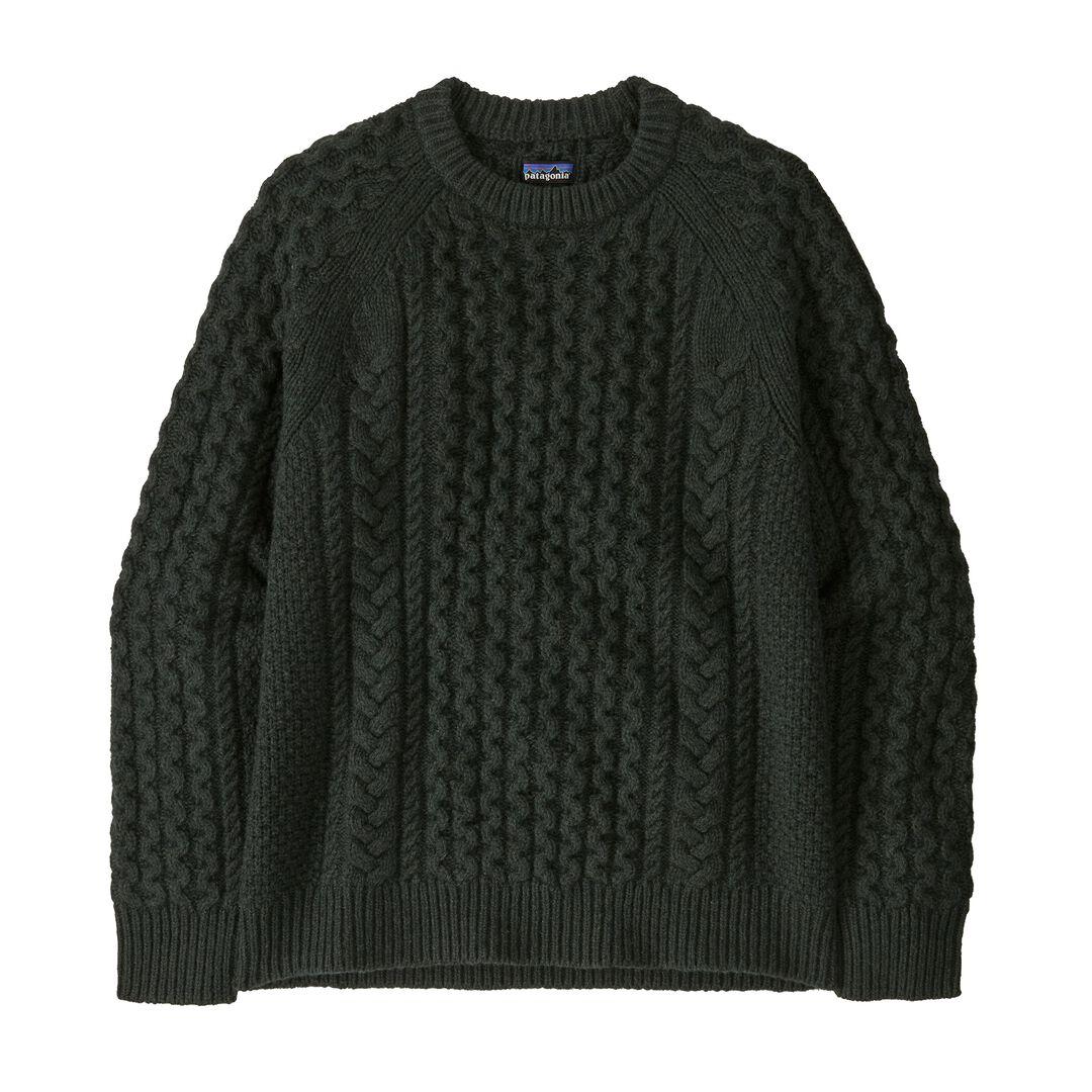 Patagonia Recycled Wool-Blend Cable-Knit Crewneck Sweater
