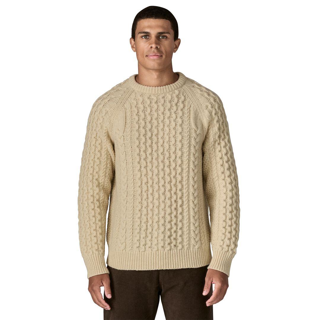 Patagonia Recycled Wool-Blend Cable-Knit Crewneck Sweater